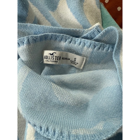 Hollister Retro Flower Power Bodycon Dress Blue White Sleeveless Mini SIze S - Picture 5 of 5